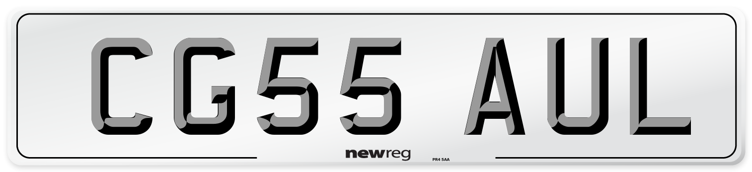 CG55 AUL Number Plate from New Reg